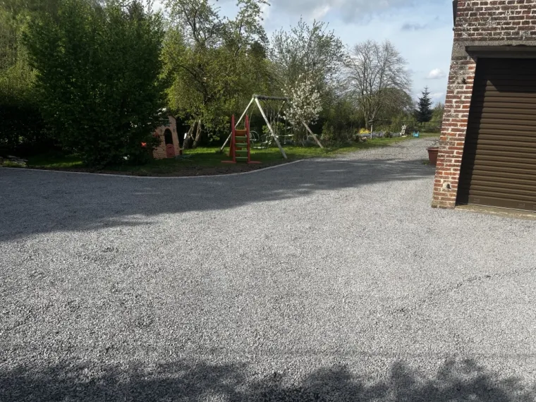 création d'une zone de stationnement sur la commune de GOMMEGNIES, Landrecies, Jacquinet Aménagements Extérieurs