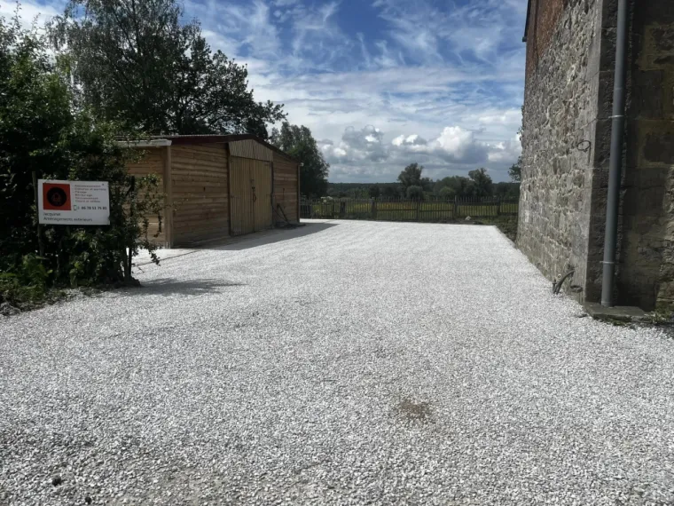 accés VL + création de dalle en béton sur la commune de maroilles, Landrecies, Jacquinet Aménagements Extérieurs