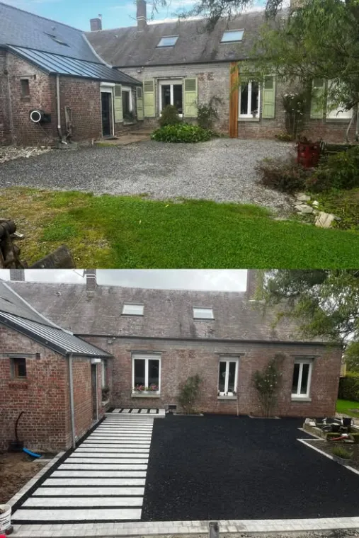 aménagement de cour sur la commune de la groise, Landrecies, Jacquinet Aménagements Extérieurs