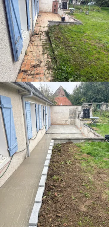 terrasse en béton, Landrecies, Jacquinet Aménagements Extérieurs