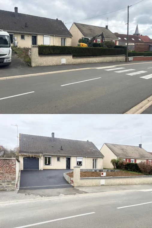 cour en enrobé noir, Landrecies, Jacquinet Aménagements Extérieurs