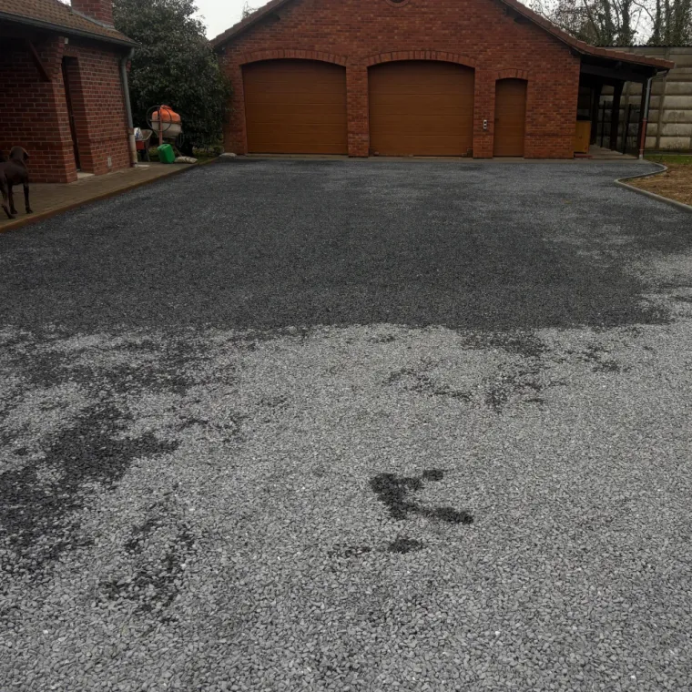 cour en gravier , Landrecies, Jacquinet Aménagements Extérieurs