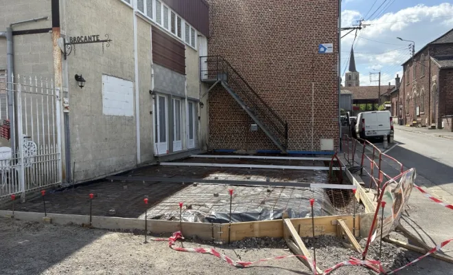 création d'un espace extérieur sécurisé sur la commune de ARTRES, Landrecies, Jacquinet Aménagements Extérieurs