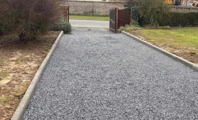 cour en gravier , Landrecies, Jacquinet Aménagements Extérieurs