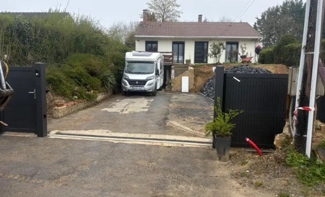 métamorphose de la cour, Landrecies, Jacquinet Aménagements Extérieurs